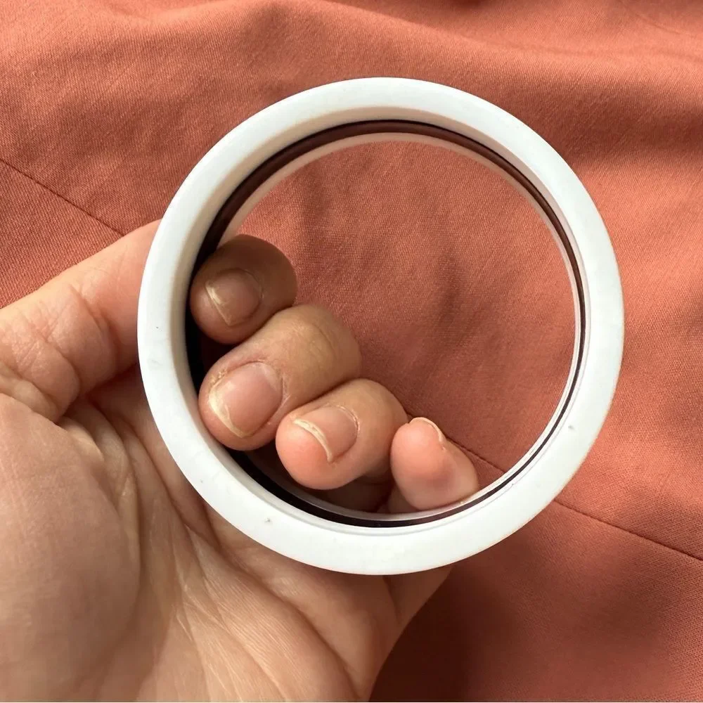1960s Black and White Circular Mod Flower Power Groovy Bangle